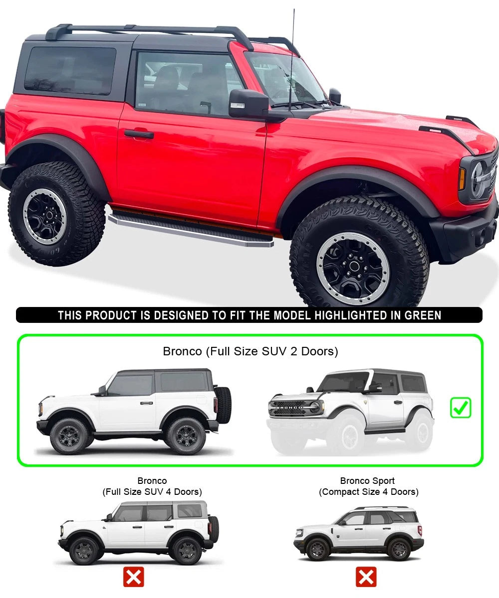 Polished Running Boards for Ford Bronco (2021-2026)