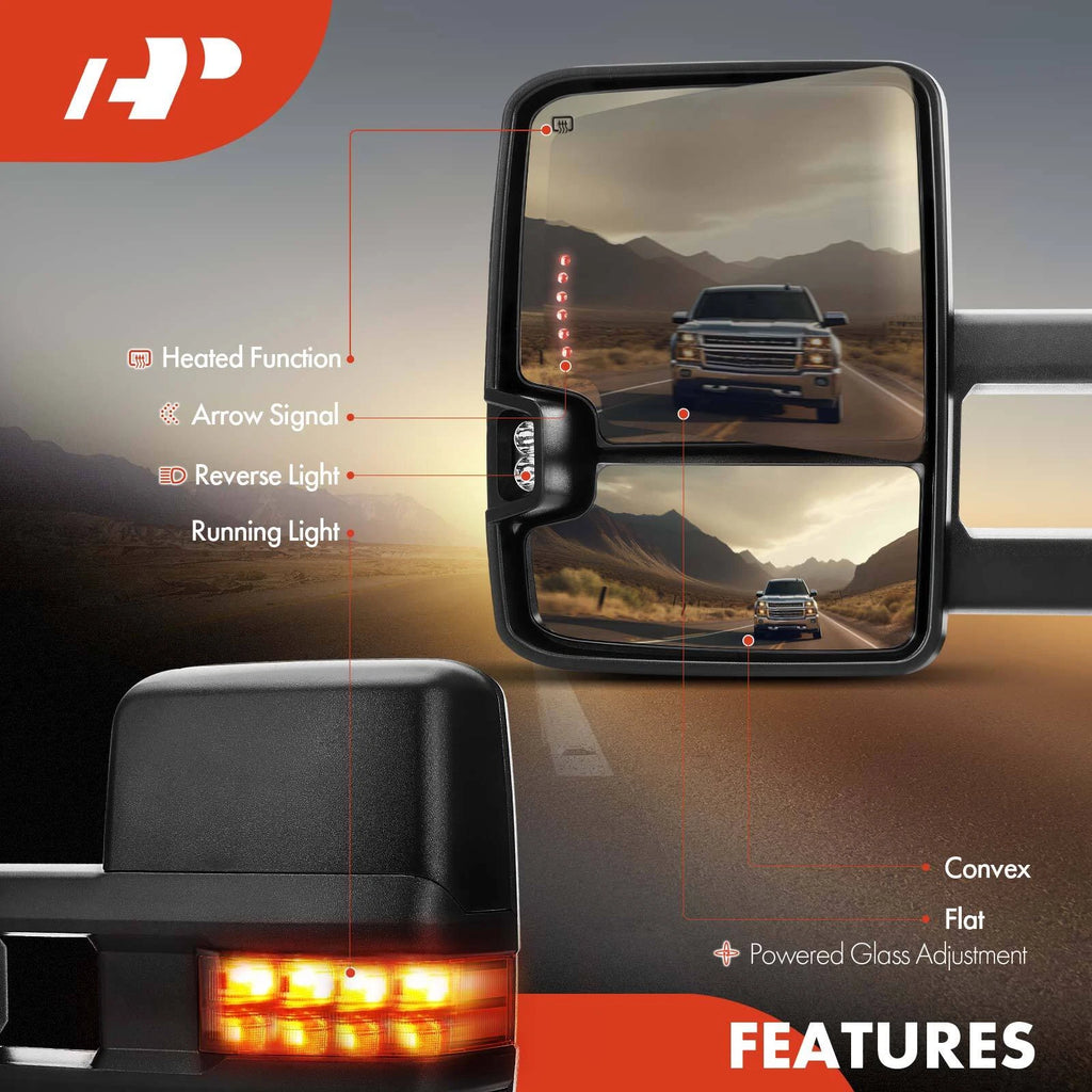 Pair Power Towing Mirrors for Chevy Silverado 1500