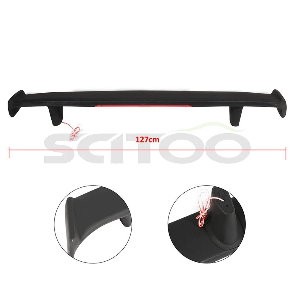 50" Universal ABS Trunk Spoiler & LED 3rd Brake Light