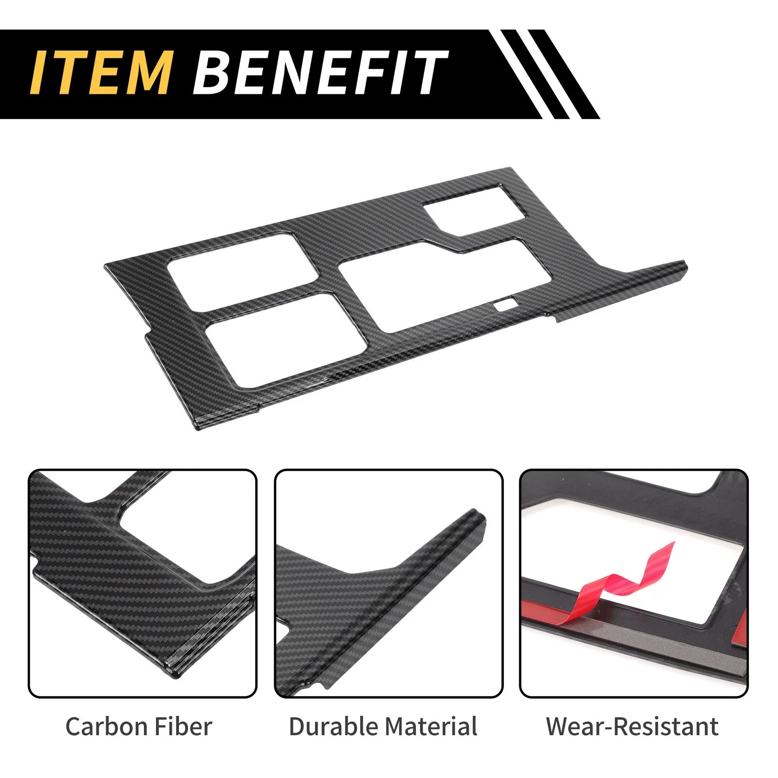 Carbon Fiber Gear Shift Frame Panel Cover Trim for Toyota Tundra (2022–2024)