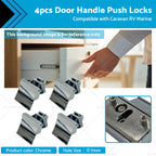Set of 4 Square Handle Push Locks for Caravan RV Marine (2002–2019)