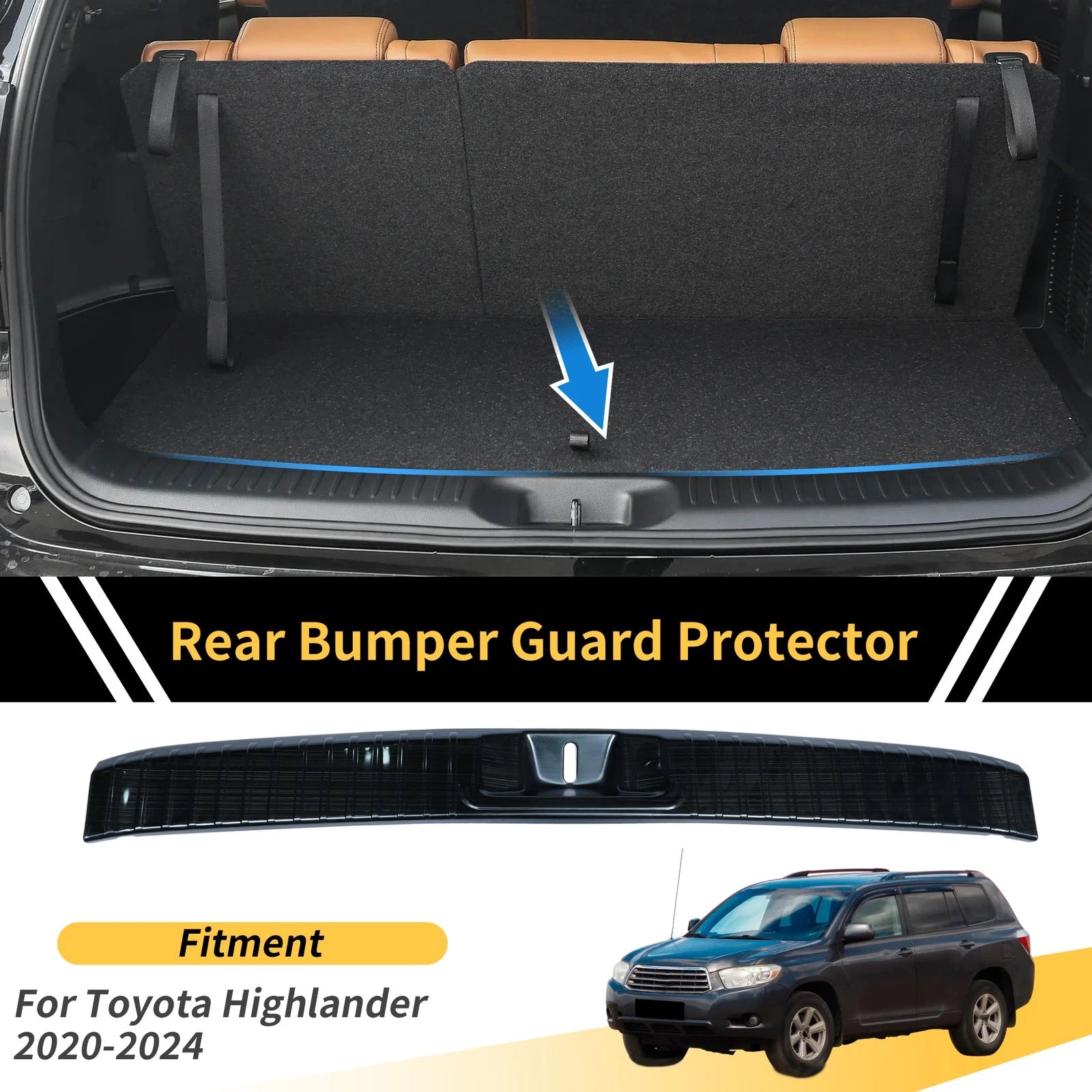 Bumper Guards for Toyota Highlander (2020–2024) Titanium Tone 1Pc