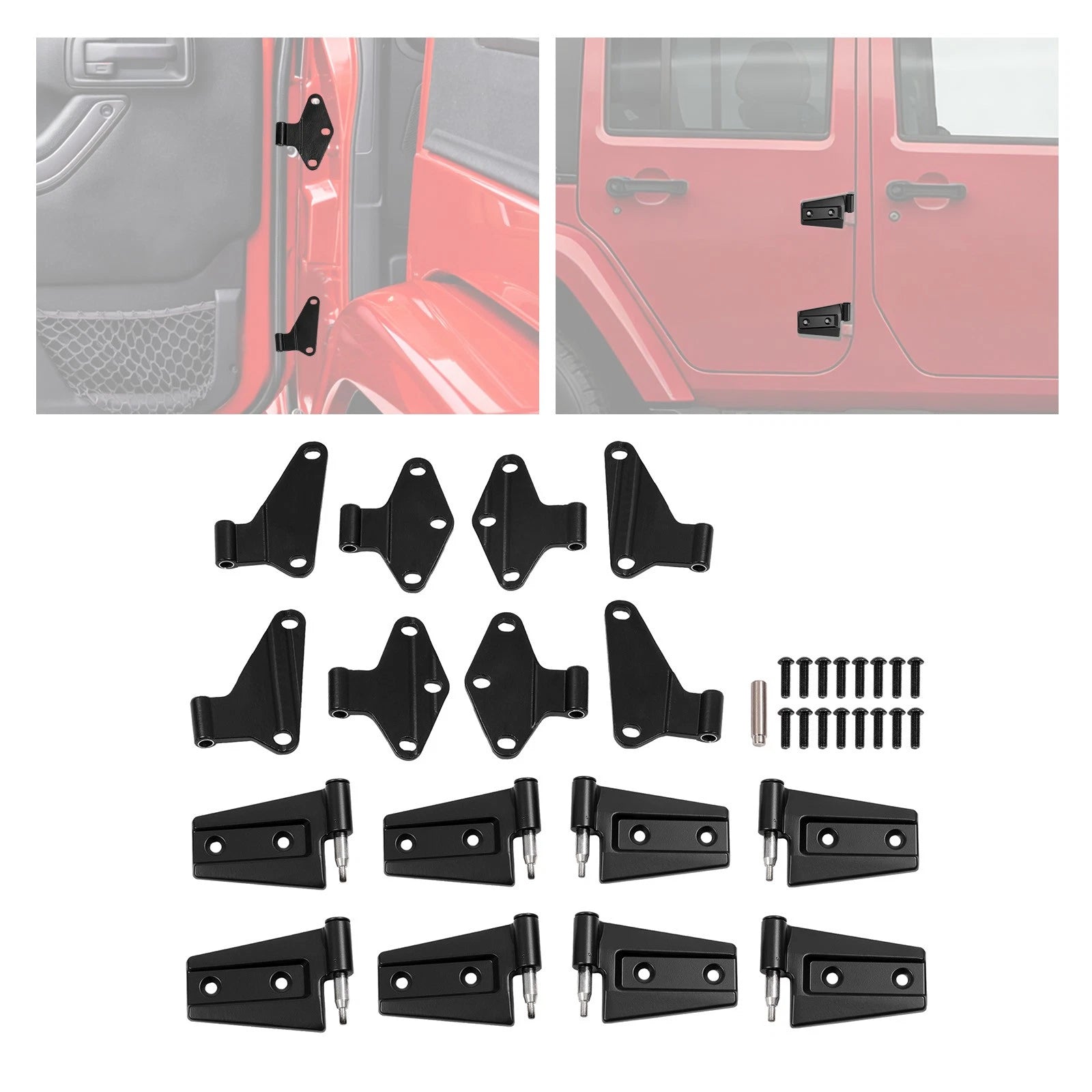 Set of 16 Door Hinge Replacement Screws for Jeep Wrangler JK (2007–2018)
