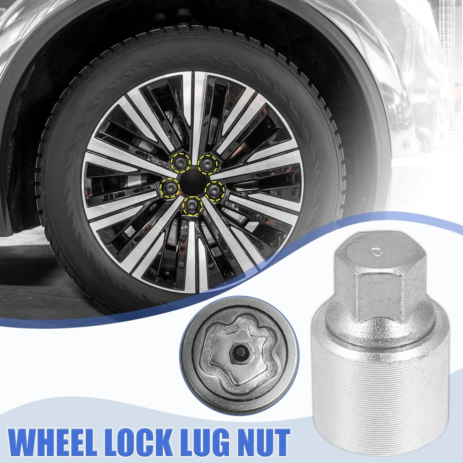 C Auto Wheel Lock Lug Nut Anti Theft Screw Removal Key for Audi A4L A5 A6L Q2L (2010–2023)