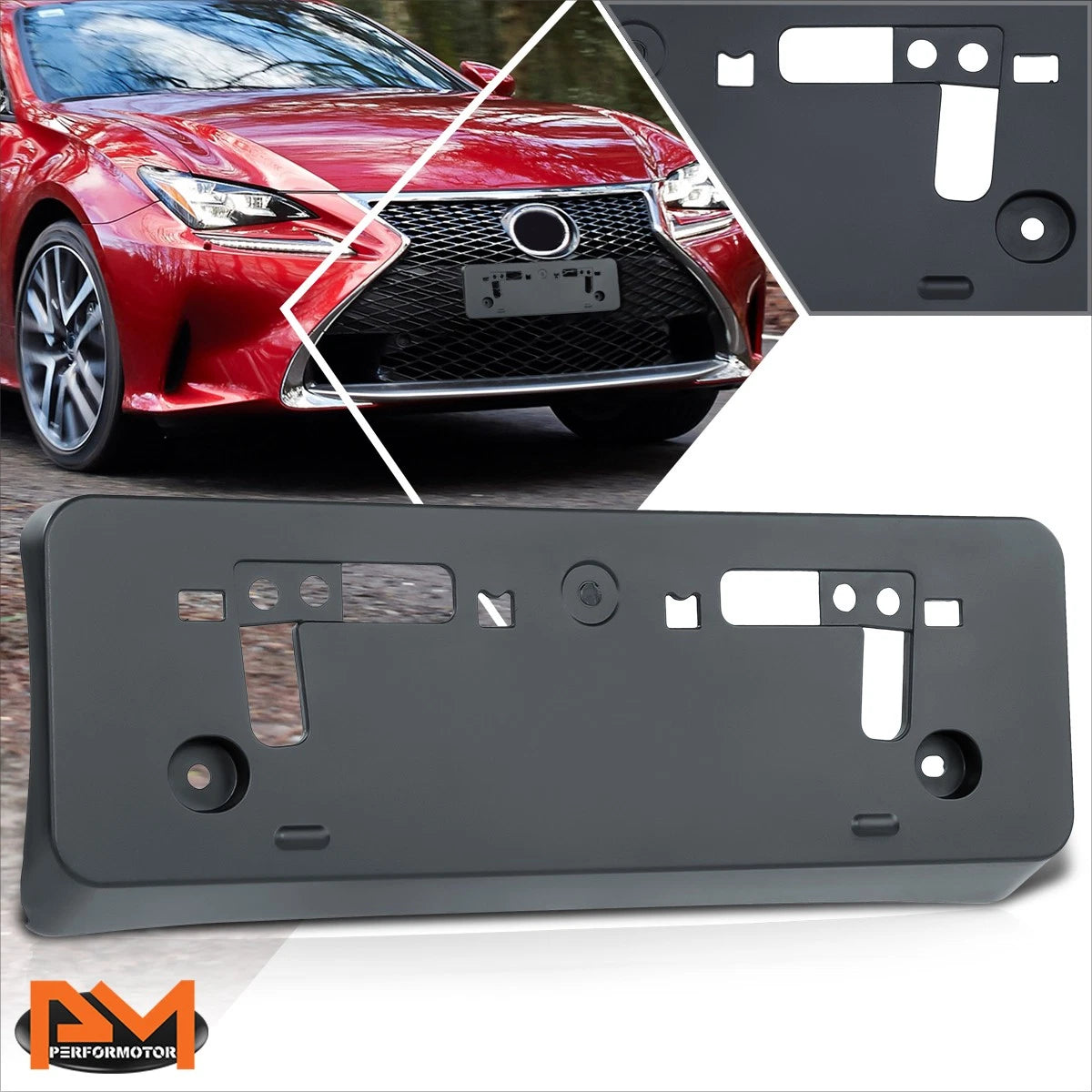 Front Bumper License Plate Mounting Bracket Holder for Lexus RC350/RC200T (2015–2018)