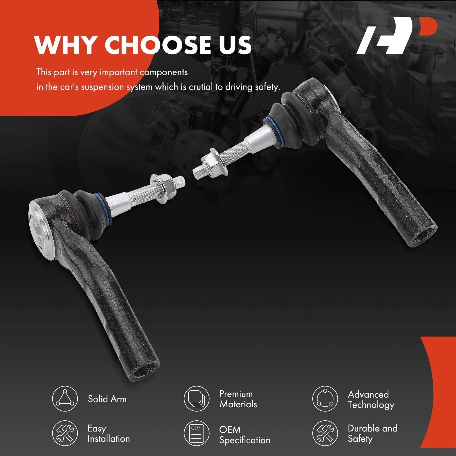 2X Outer Tie Rod End for Buick LaCrosse (2010–2013) Regal (2012–2016) Cadillac XTS
