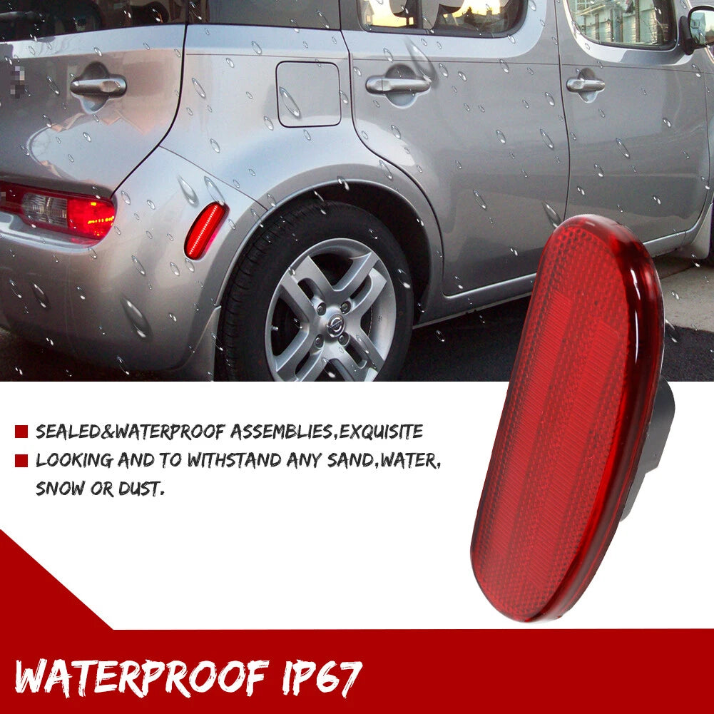 Red LED Rear Bumper Fender Side Marker Lights for Nissan Cube (2009–2014)