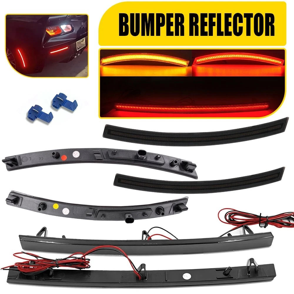 6X Smoked LED Bumper Rear Reflector Lights for Chevrolet Corvette C7 (2014–2019)