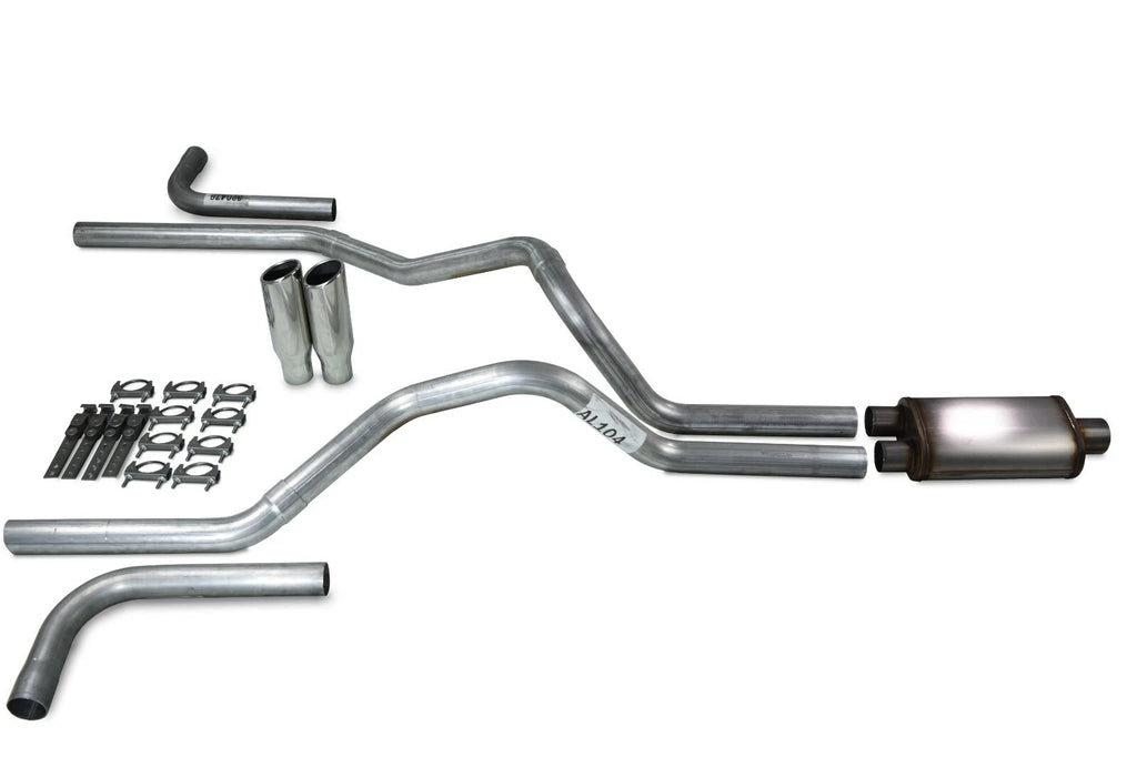 Dual Exhaust Kit for Chevy GMC 1500 (1996–1999) Stainless Steel Tips