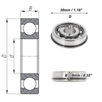 6200NR Deep Groove Ball Bearing for Scooter Skateboard Wheel (10x30x9mm)