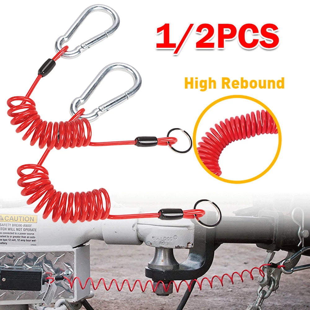 2X Coiled Trailer Breakaway Safety Cables for RV (Year Range)