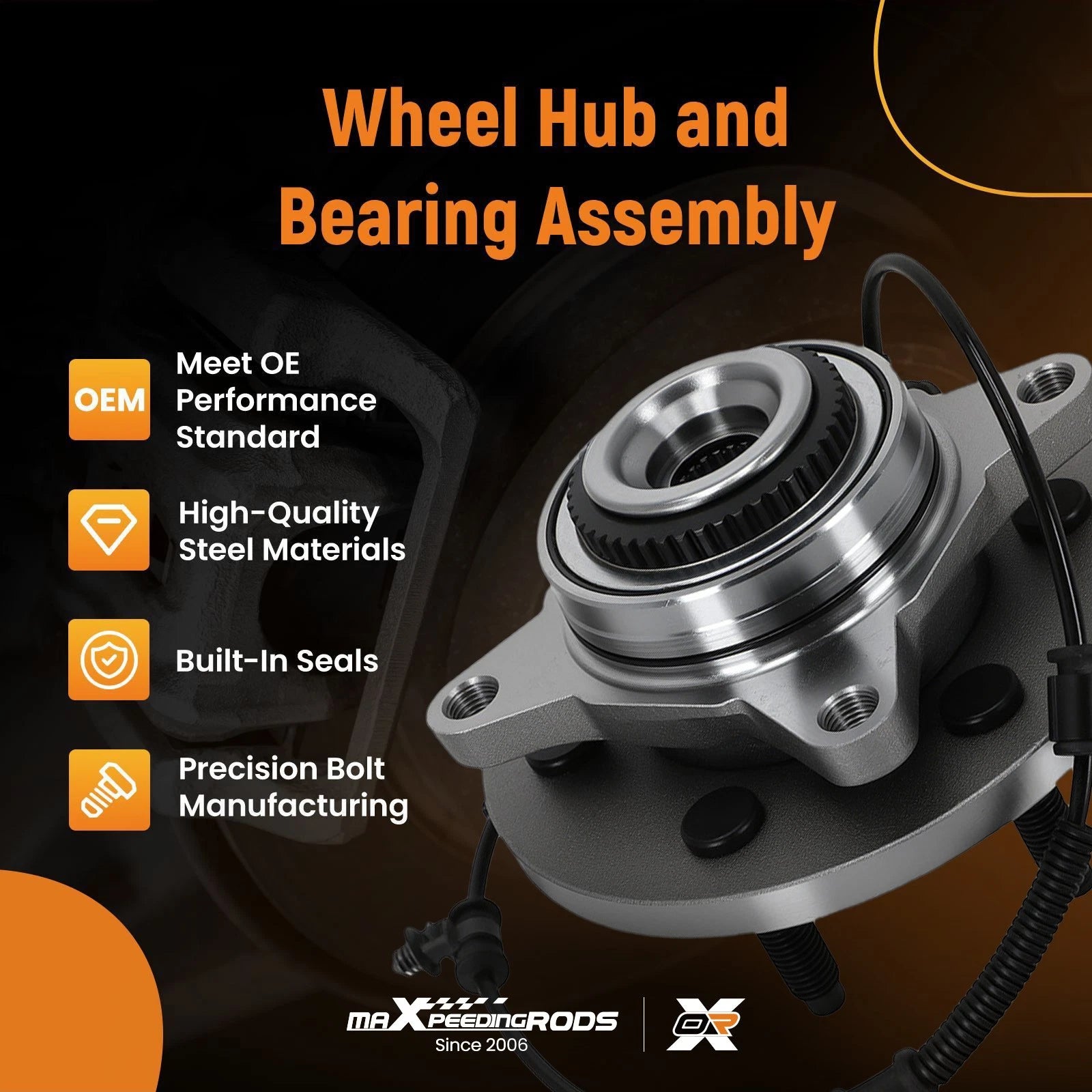 Front Wheel Hub Bearing Assembly 515142 for Lincoln Navigator 2011–2014