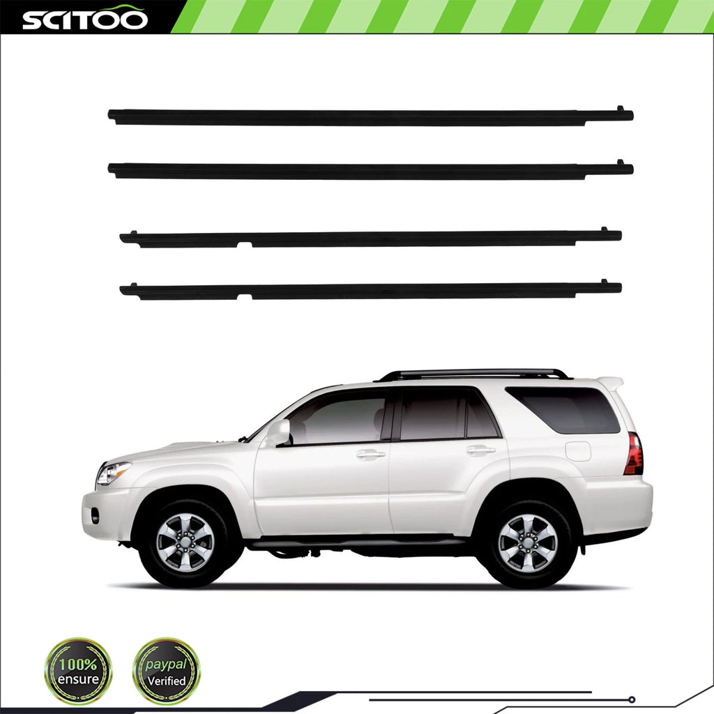Set of 2 Front & Rear Window Scraper Seal Belt Weatherstrip for Toyota 4Runner (2010–2021)