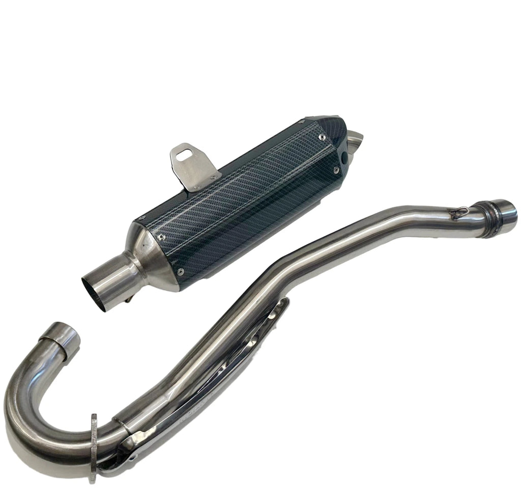 Exhaust Pipe + Carbon Fibre Look Muffler System for 250cc 300cc PIT Trail Dirt Bike