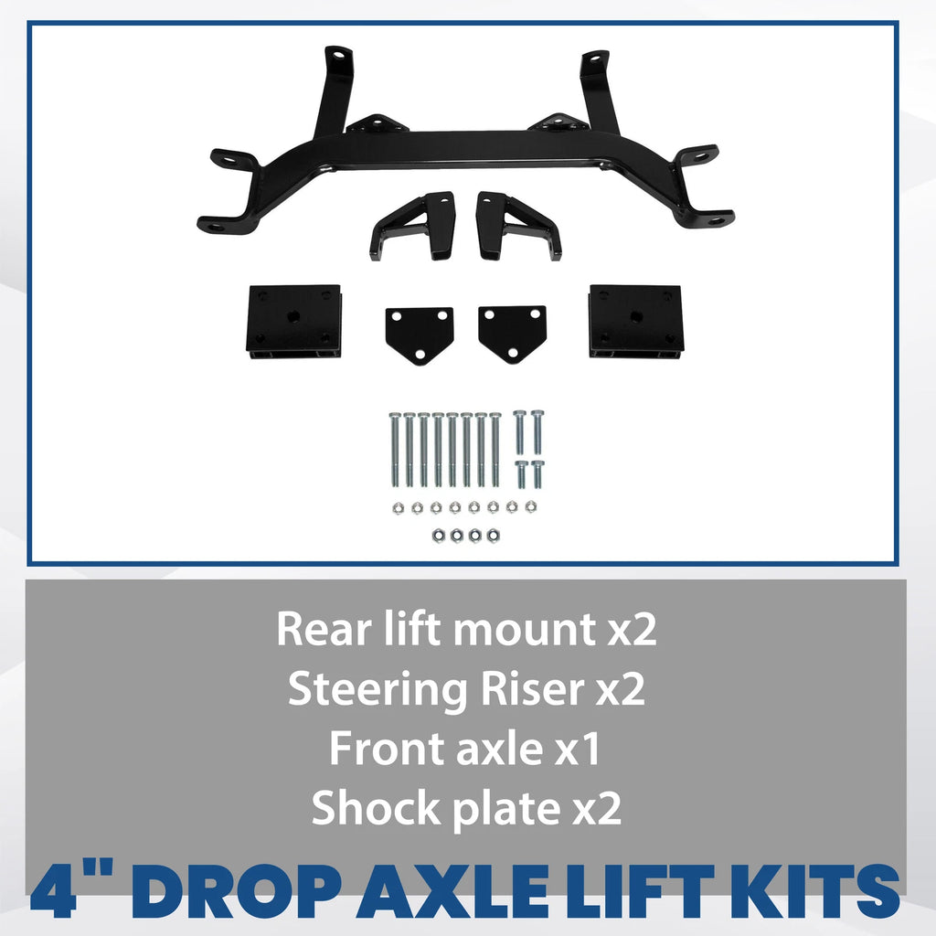 4" Drop Axle Lift Kit for EZGO TXT Medalist Gas Golf Cart (1994.5–2001.5)