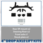 4" Drop Axle Lift Kit for EZGO TXT Medalist Gas Golf Cart (1994.5–2001.5)