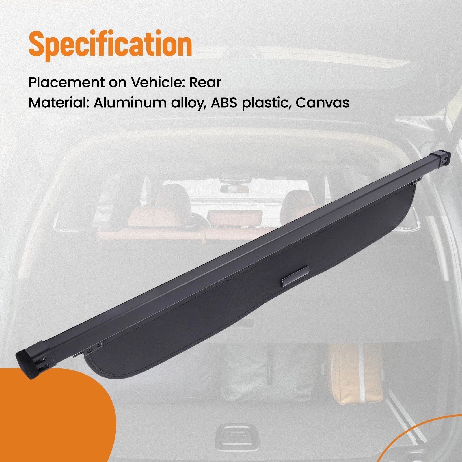 Black Parcel Shelf Load Boot Cover for Subaru XV Crosstrek (2013–2017)