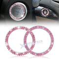 Sparkly Pink Push Start Button Decorative Ring Sticker Combo Kit for Universal Fit (2020–2024)