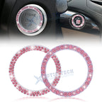 Sparkly Pink Push Start Button Decorative Ring Sticker Combo Kit for Universal Fit (2020–2024)