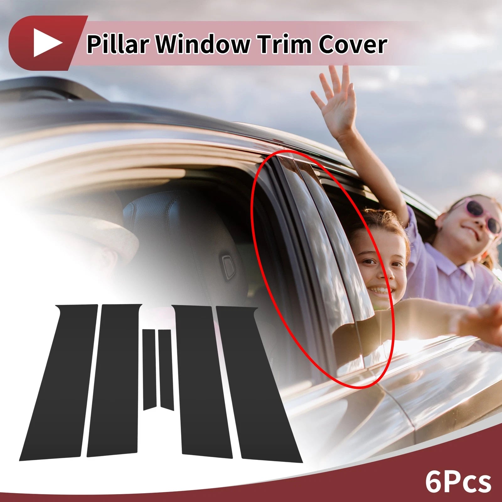 Door Pillar Window Trim for Chevrolet Aveo Sedan (2004–2011) Black