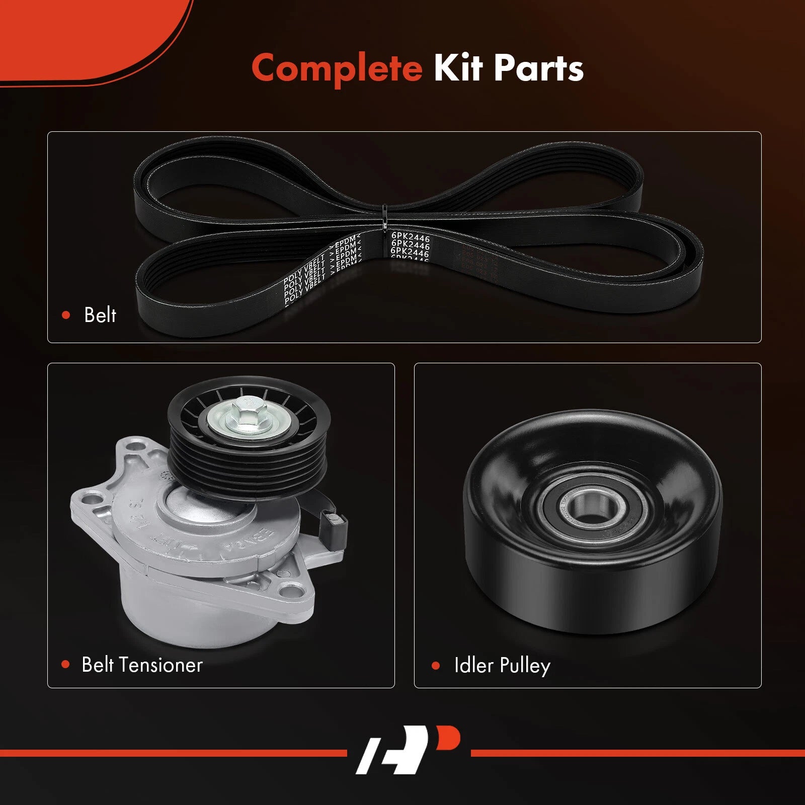 3X Serpentine Belt Drive Component Kit for Ford Freestar Mercury (2004-2007)