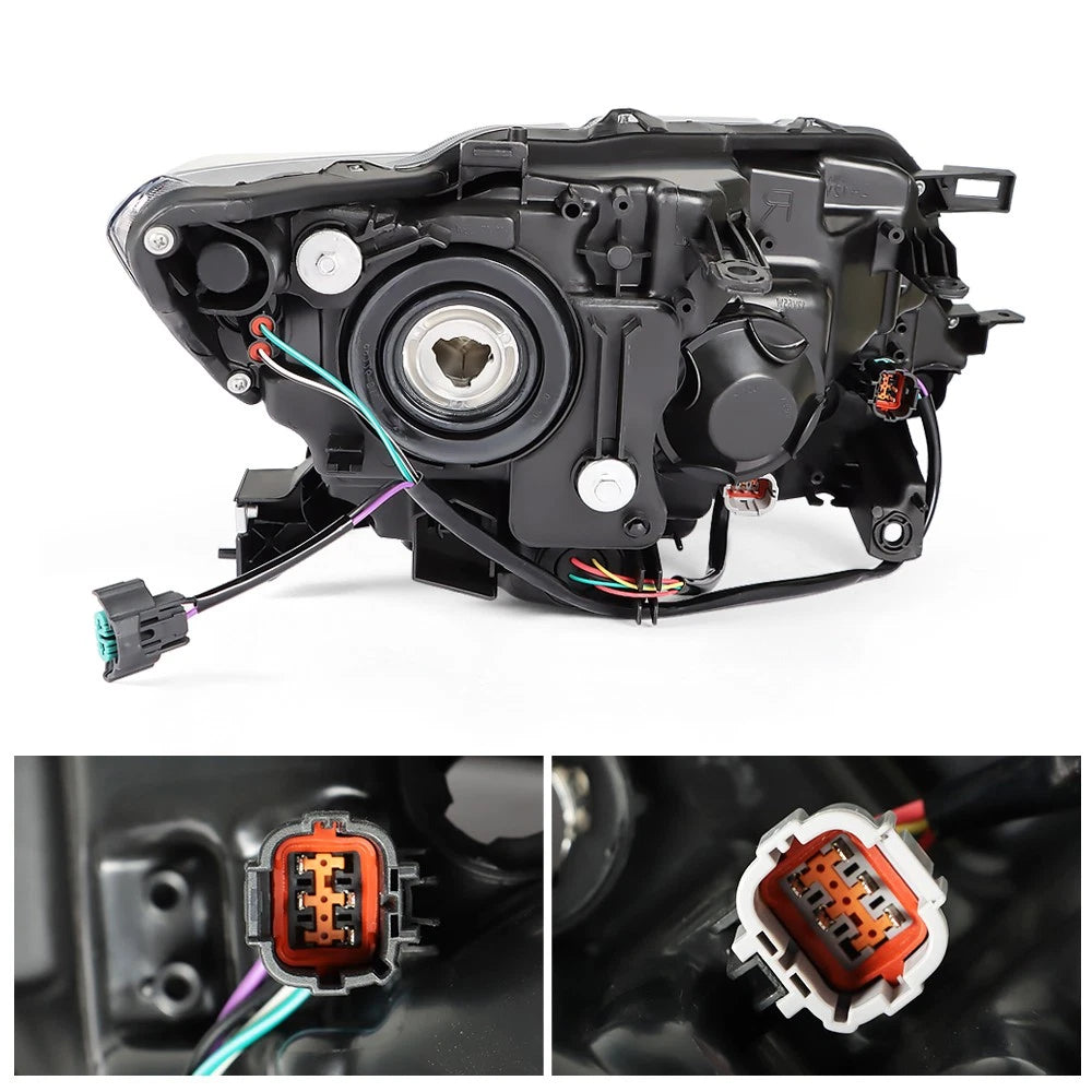 Headlights Pair for Nissan Rogue (2014-2016) Halogen Clear Lens