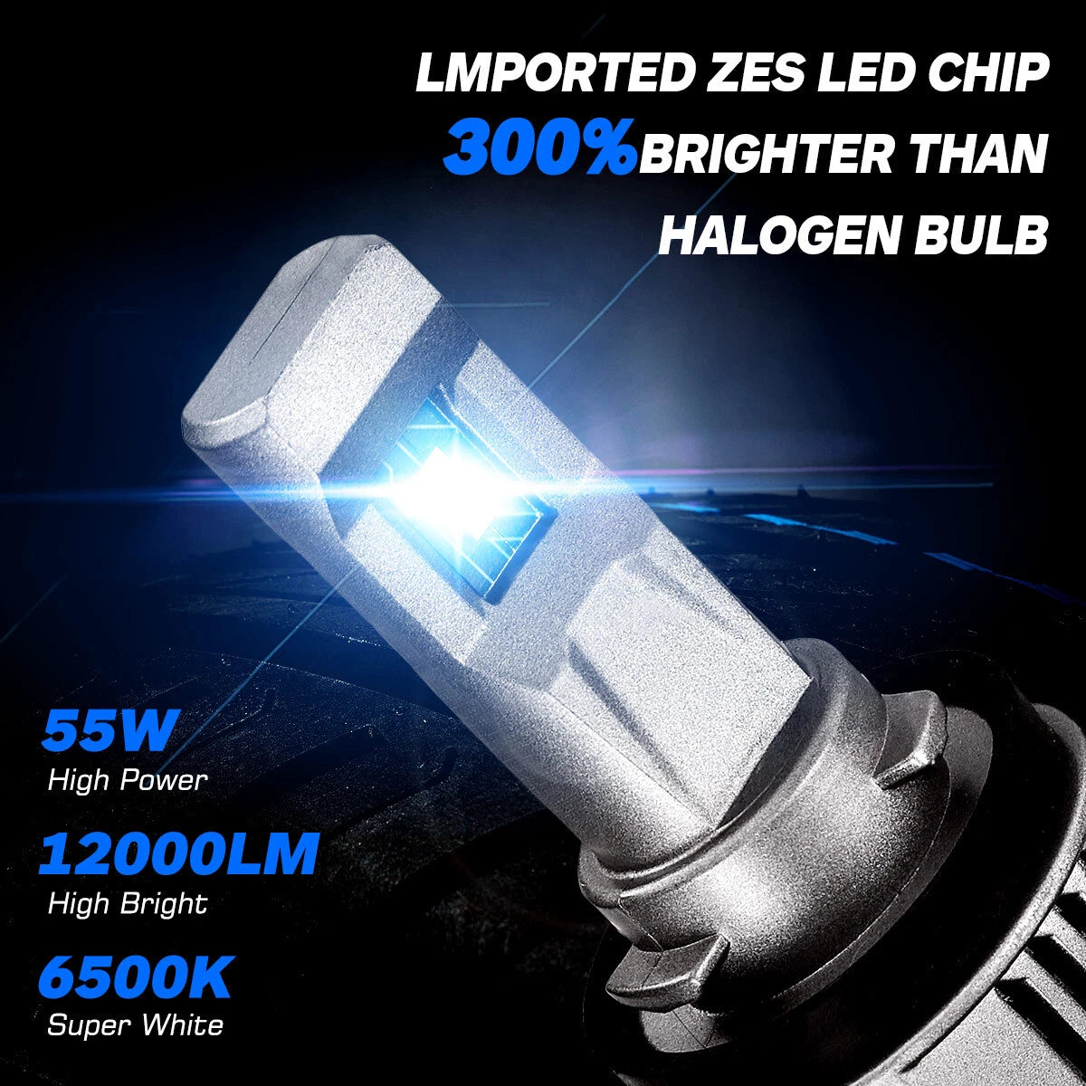 NOVSIGHT LED Headlight Bulbs for High Low Beam (9V-32V) 6500K 12000LM 55W
