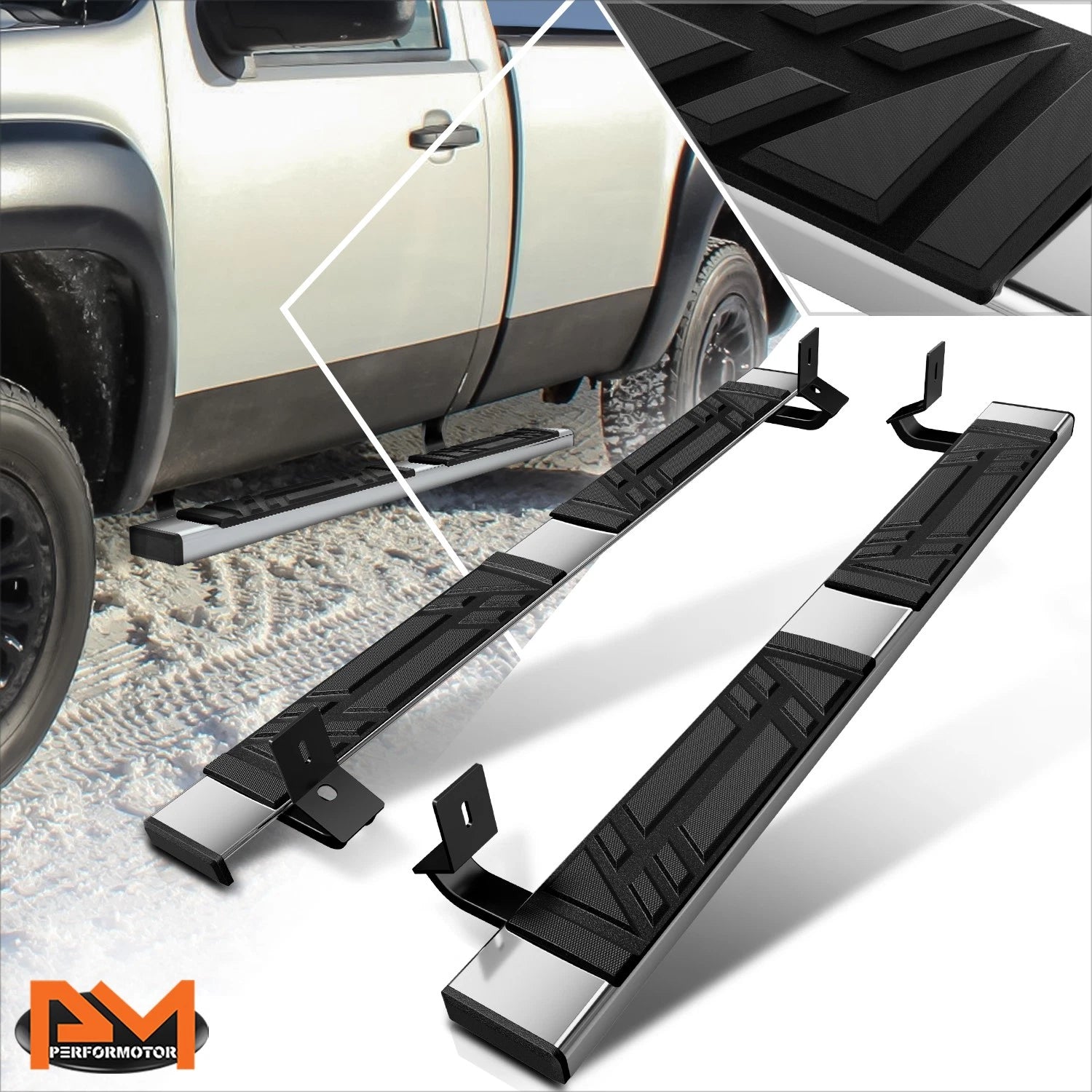Set of 2 Side Step Nerf Bars for Silverado Sierra Standard Cab (2014–2019)