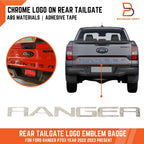 Chrome Rear Tailgate 3D Badge Emblem Logo for Ford Ranger (2023-2025)
