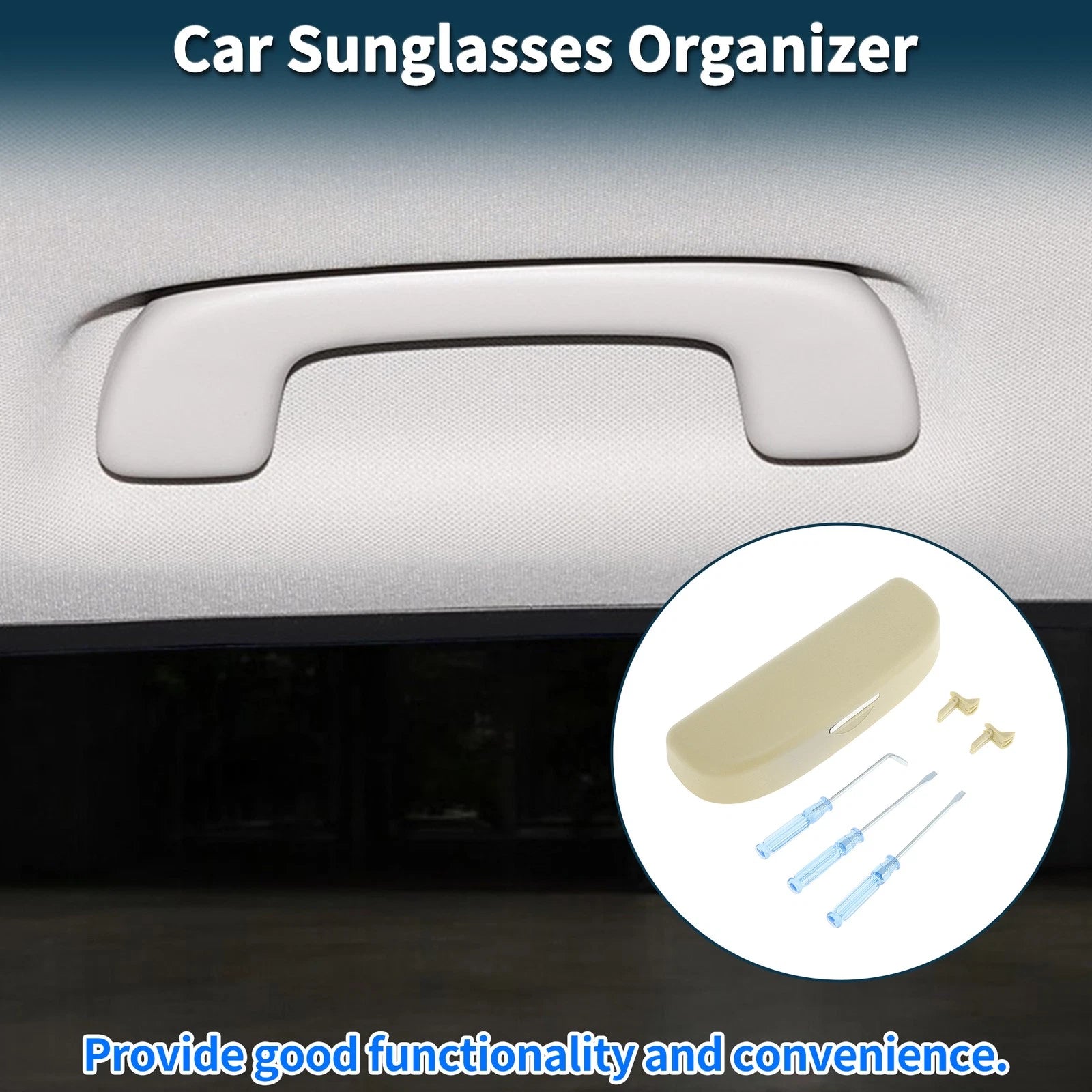 Sunglasses Case for Audi Q2 (2018–2020) Eyeglasses Holder Storage Box Beige