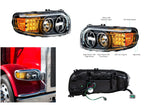Premium Blackout LED Headlights w LED DRL Turn for Peterbilt 388 389 (2015–2025)