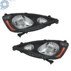 Set of 2 Black Halogen Headlights for Honda Fit Sport (2009–2011)