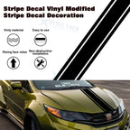 KK Black Vinyl Front Hood Bumper Fender Trunk Stripe Sticker Decal (2010-2020)