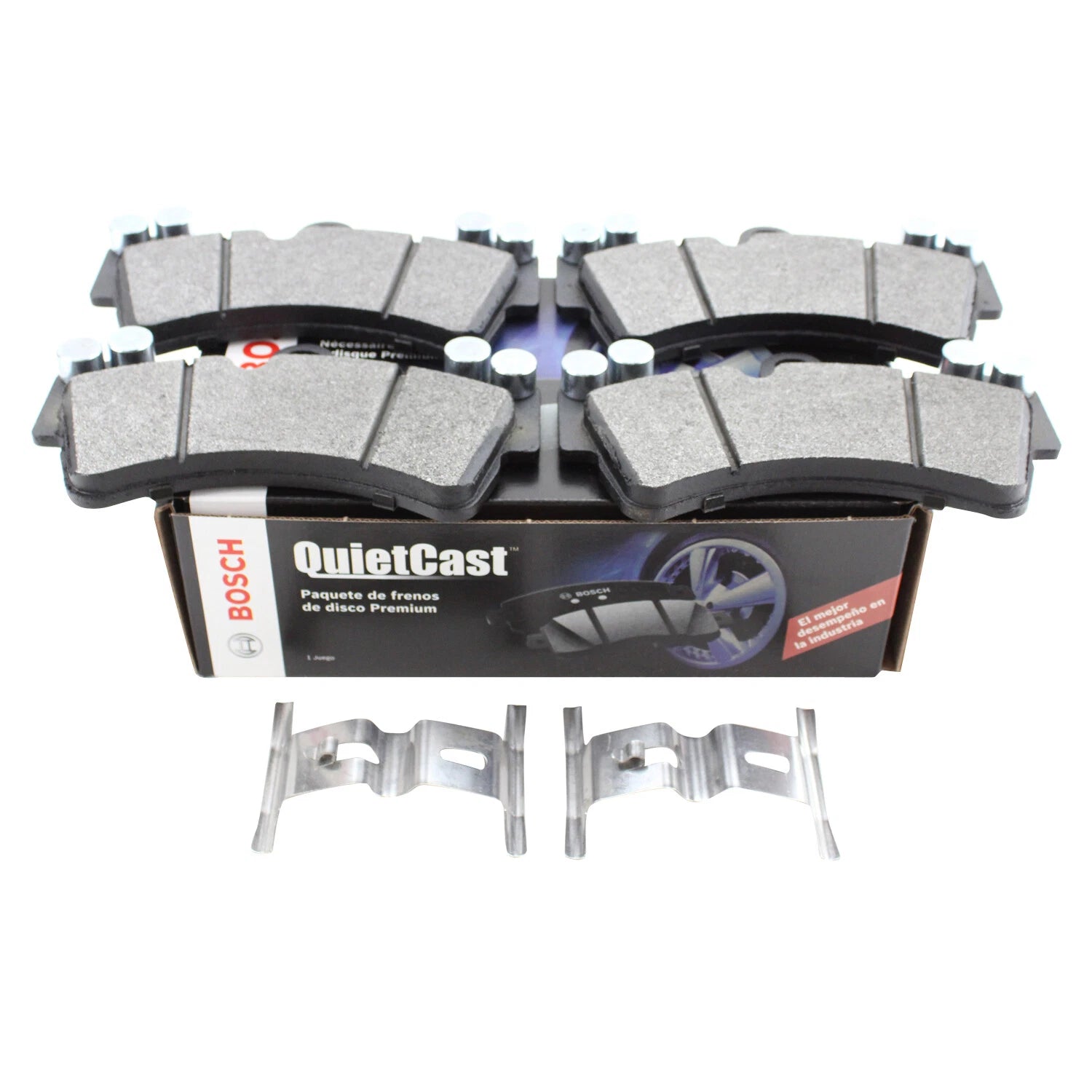 Set of 4 Bosch QuietCast Semi-Metallic Slotted Brake Pads for Q7 Cayenne Touareg (2007–2018)