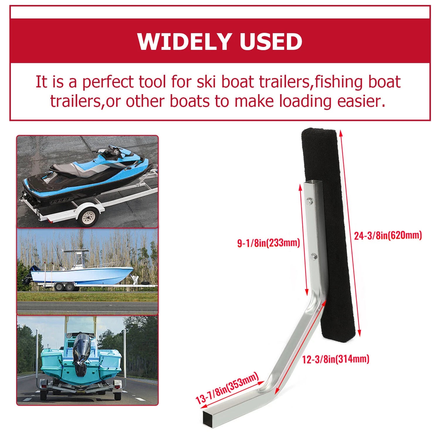 Bunk Board Guide for Pontoon Sailboat Trailer (24.4")