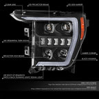 Sequential 3D LED Bar Projector Headlights for Ford F-150 (2021–2023)