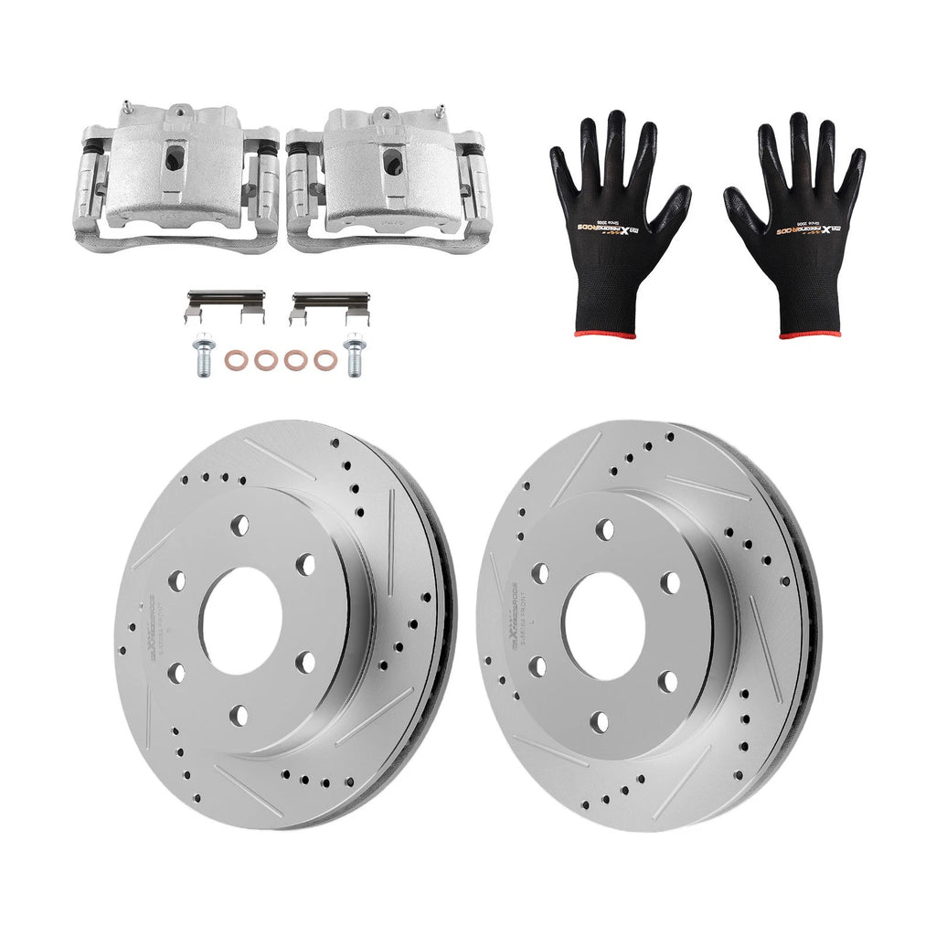 Front Brake Rotors Calipers Set for GMC Savana 1500 2003–2008/Savana 2500 2003–2005