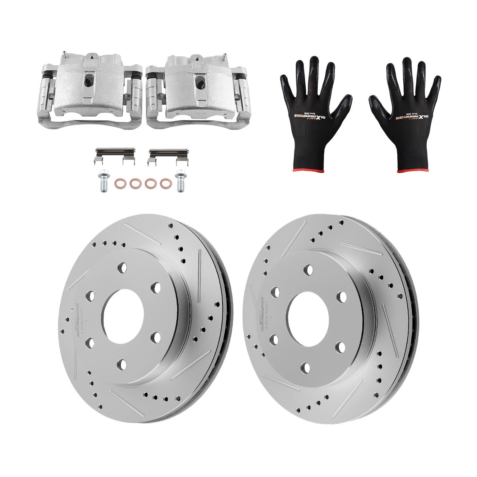 Front Brake Rotors Calipers Set for GMC Savana 1500 2003–2008/Savana 2500 2003–2005