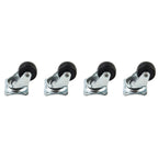 Set of 4 Swivel Casters with Rubber Wheels for Furniture