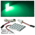 Set of 2 T10 3528 194 168 W5W 24-SMD 12V Bright Green LED Bulbs