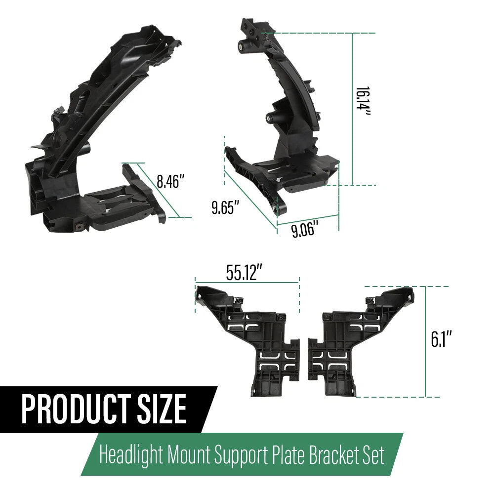 Set of 4 Front Headlight Mounting Brackets for Audi Q5 (2009–2012)