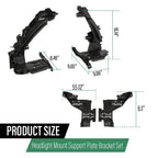 Set of 4 Front Headlight Mounting Brackets for Audi Q5 (2009–2012)