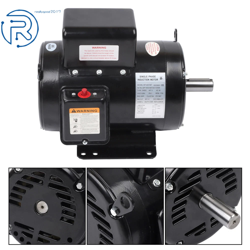 5HP Electric Motor for Compressor Duty (208-230V, 60Hz)