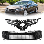 Front Upper & Lower Bumper Grilles for Toyota Camry (2018–2020) Black