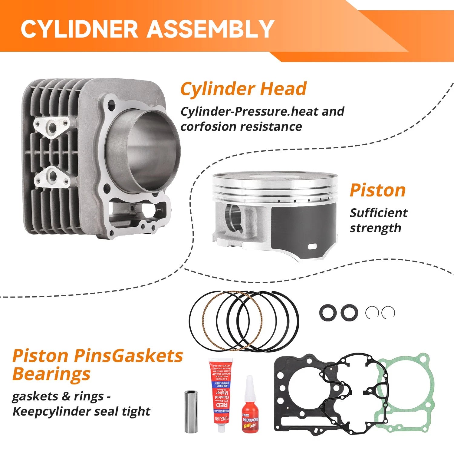 Cylinder Piston Gasket Set for Honda Sportrax TRX400EX (1999–2008)