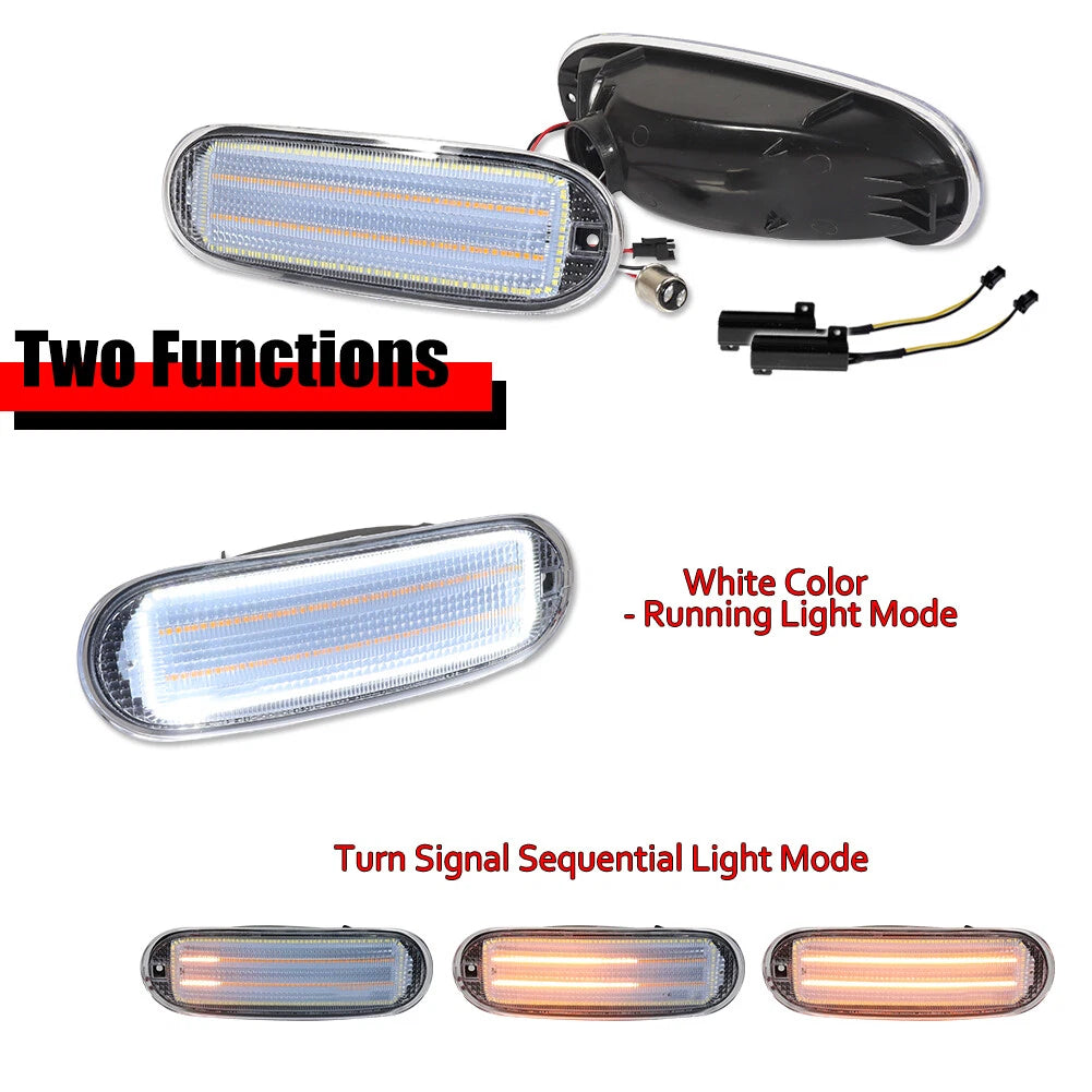 Clear Switchback LED Turn Signal Corner Lights for VW Beetle (1998–2005)
