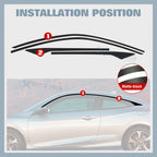 Matte Black KK Vinyl Side Window Stickers for Honda Civic Coupe (2016-2021)