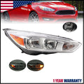 Halogen Headlight for Ford Focus (2015–2018) Chrome with LED DRL Right