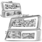 LED DRL Headlight Bumper Signal Lamps Chrome for Silverado Avalanche (2003–2007)