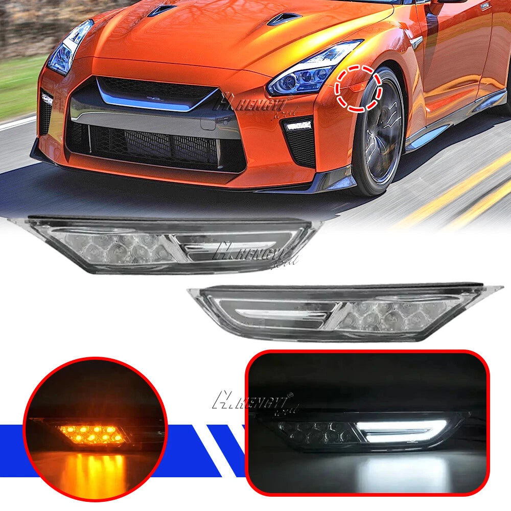Clear LED Side Marker Signal Light for Nissan GT-R R35 (2009–2015)